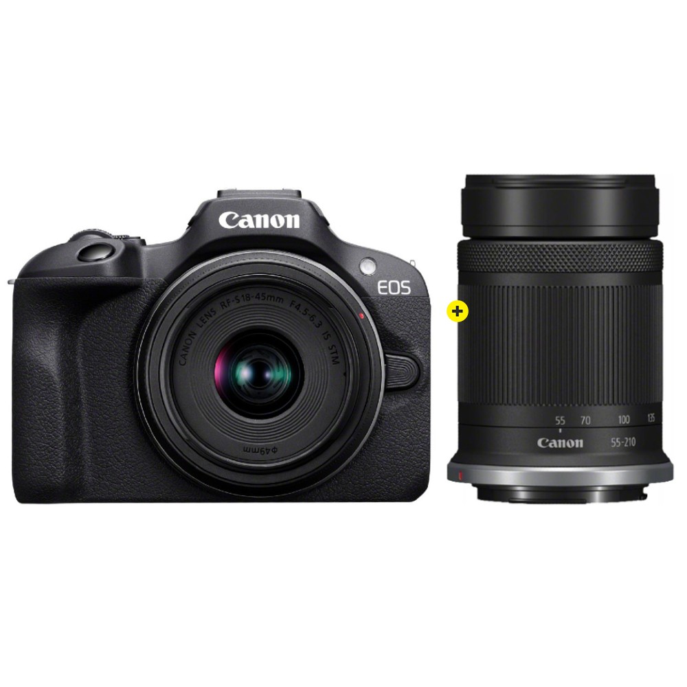 Canon EOS R100 NOIR + RF-S 18-45 IS STM + RF-S 55-210mm F/5-7.1 IS STM